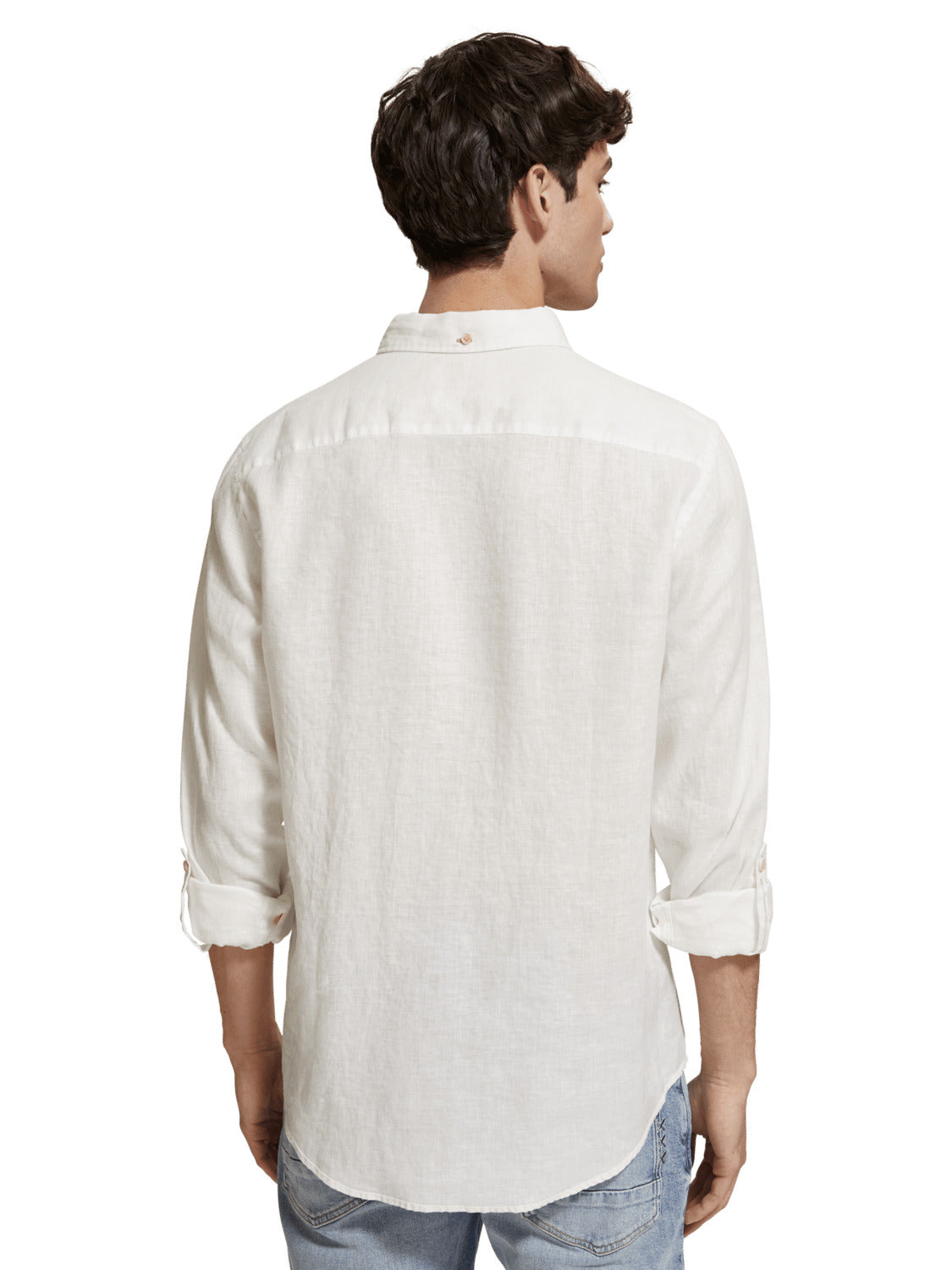 LINEN ROLL UP SHIRT WHITE