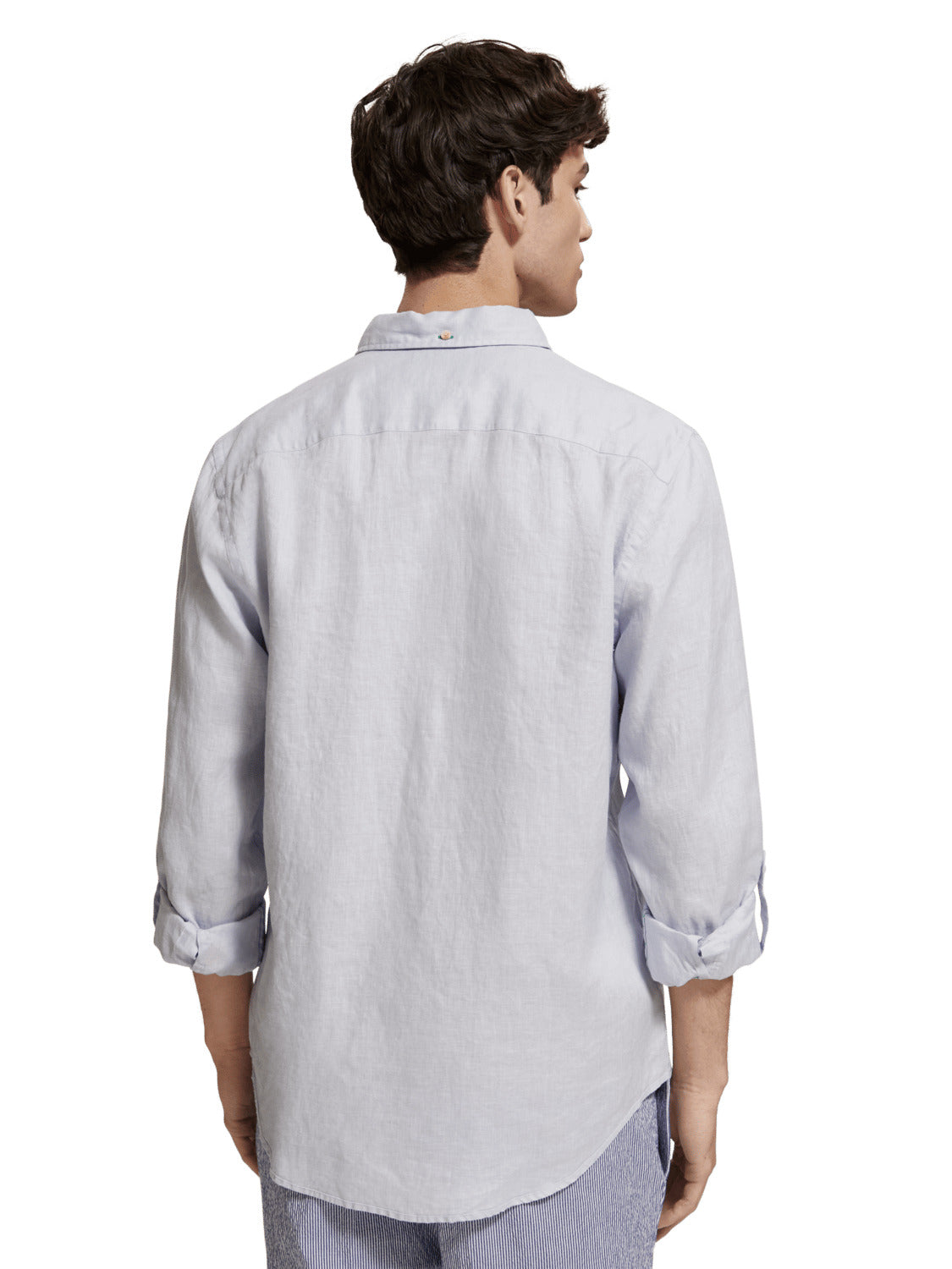 LINEN ROLL UP SHIRT BLUE