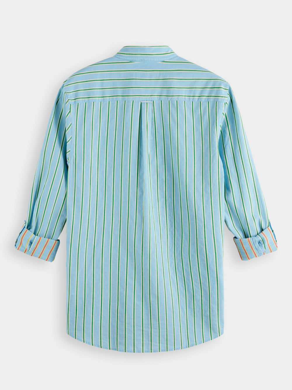 DOBBY STRIPE ROLL UP SHIRT BLUE