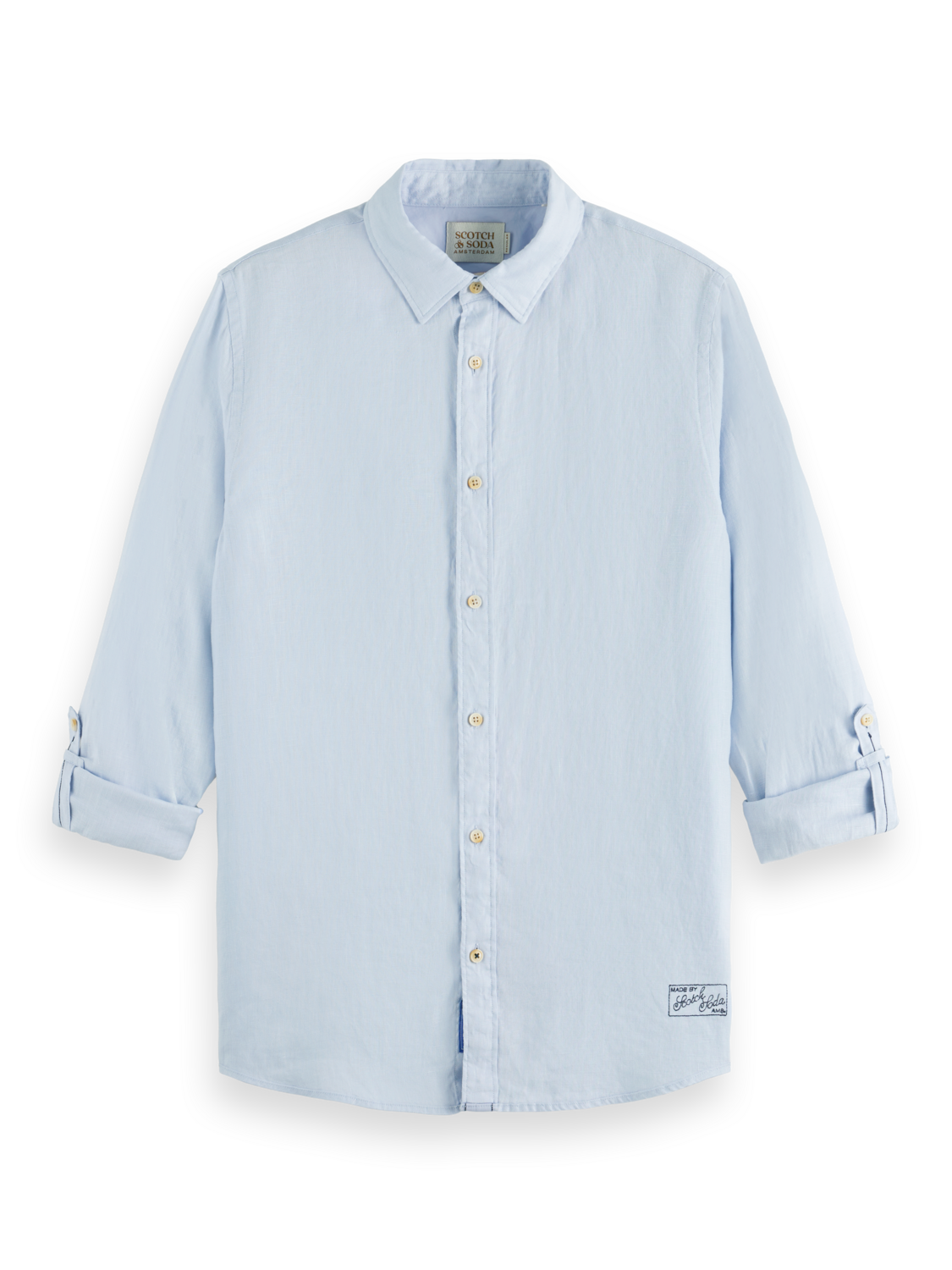 LINEN SHIRT DRESS BLUE