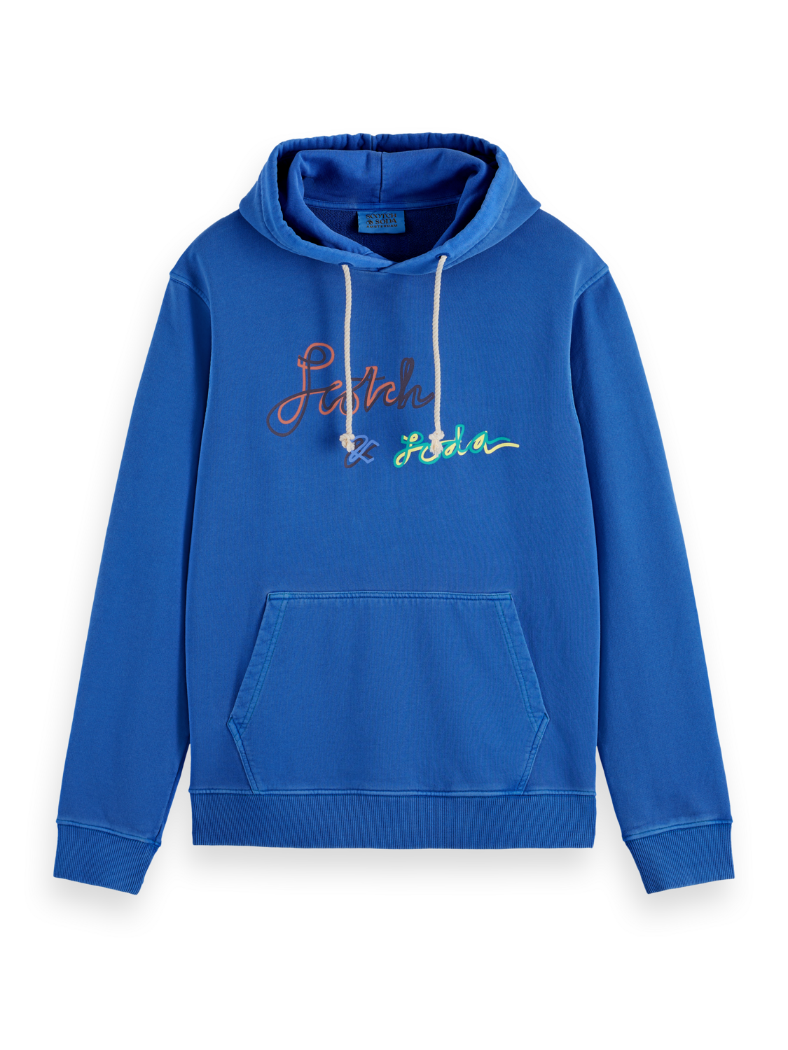 GARMENT DYE LOGO HOODIE BOAT BLUE