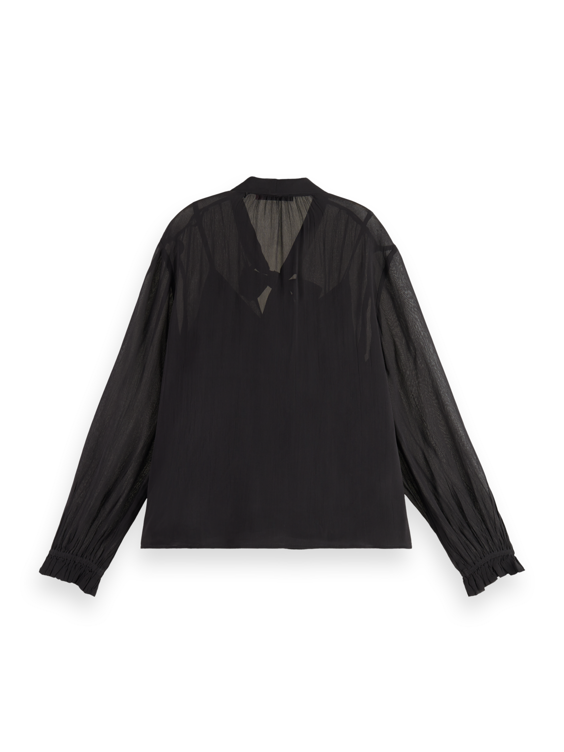 TIE NECK TOP EVENING BLACK