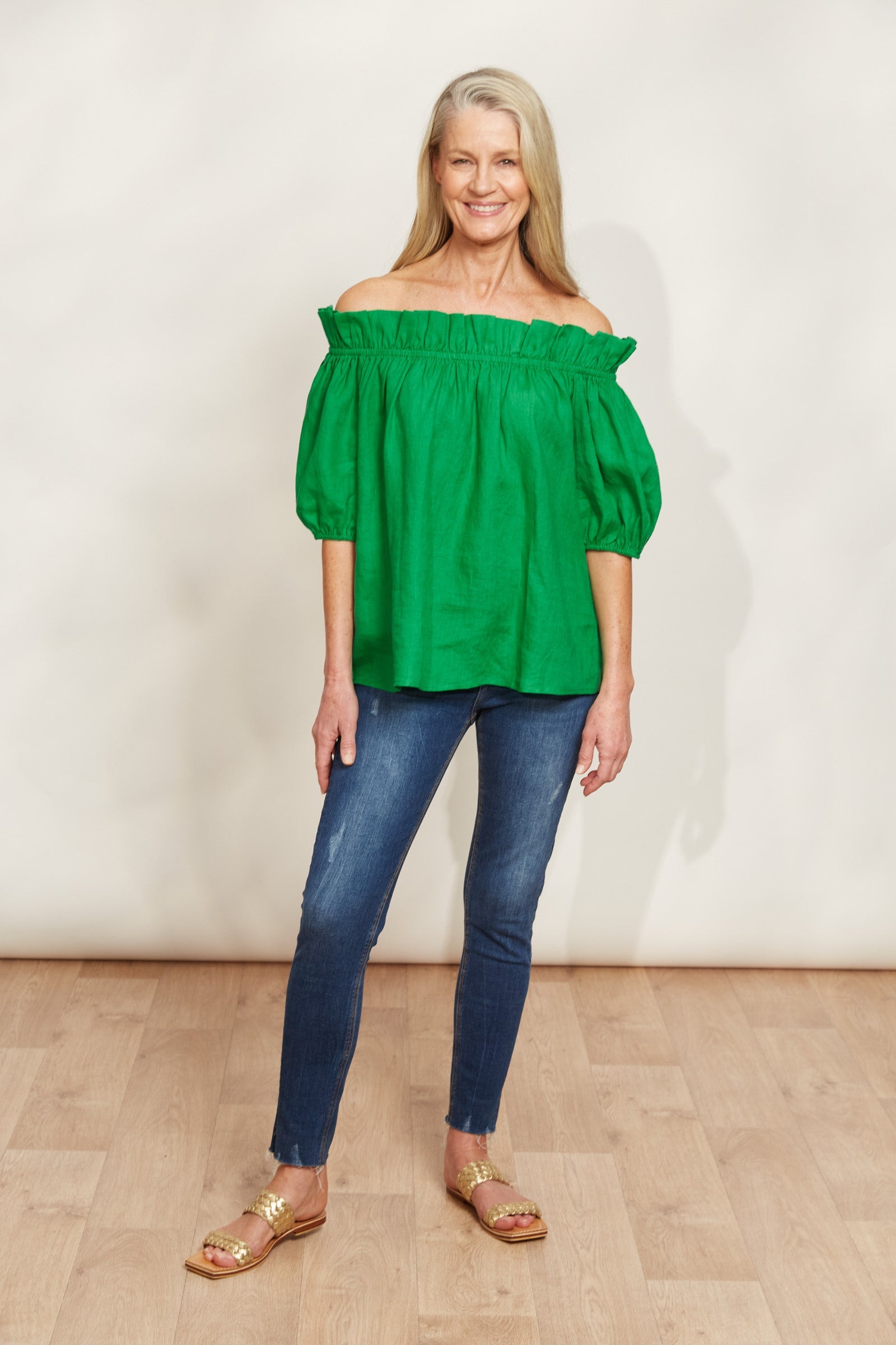 HALCYON RUCHED TOP EMERALD