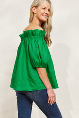 HALCYON RUCHED TOP EMERALD