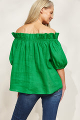 HALCYON RUCHED TOP EMERALD