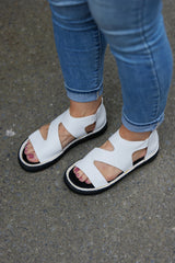 ADUSA SANDAL WHITE LEATHER