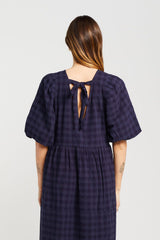 LUCINDA DRESS NAVY CHECK