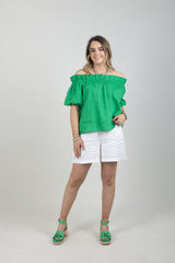 HALCYON RUCHED TOP EMERALD