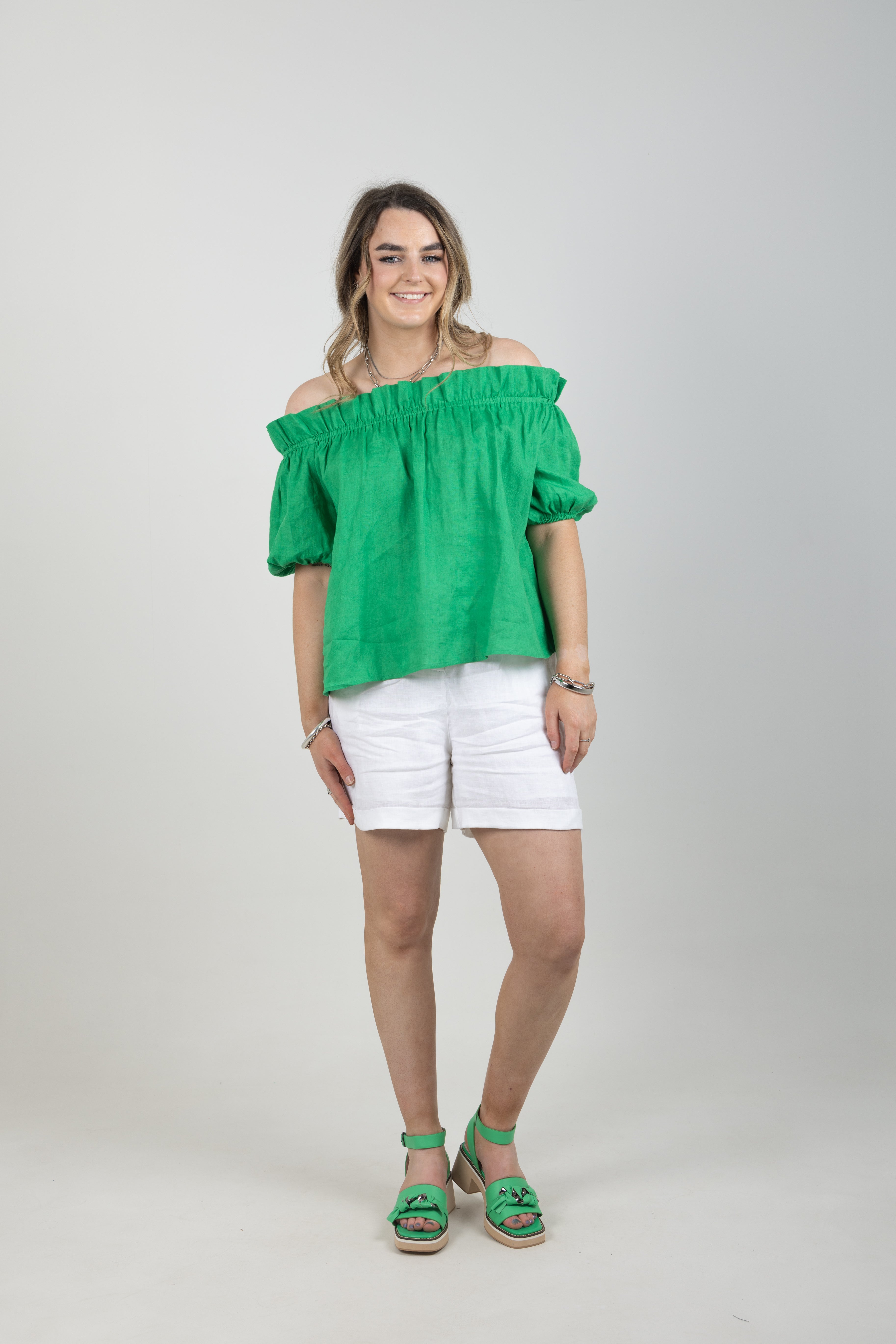 HALCYON RUCHED TOP EMERALD