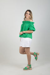 HALCYON RUCHED TOP EMERALD