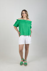 HALCYON RUCHED TOP EMERALD