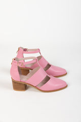 EMBER HEEL PINK LEATHER