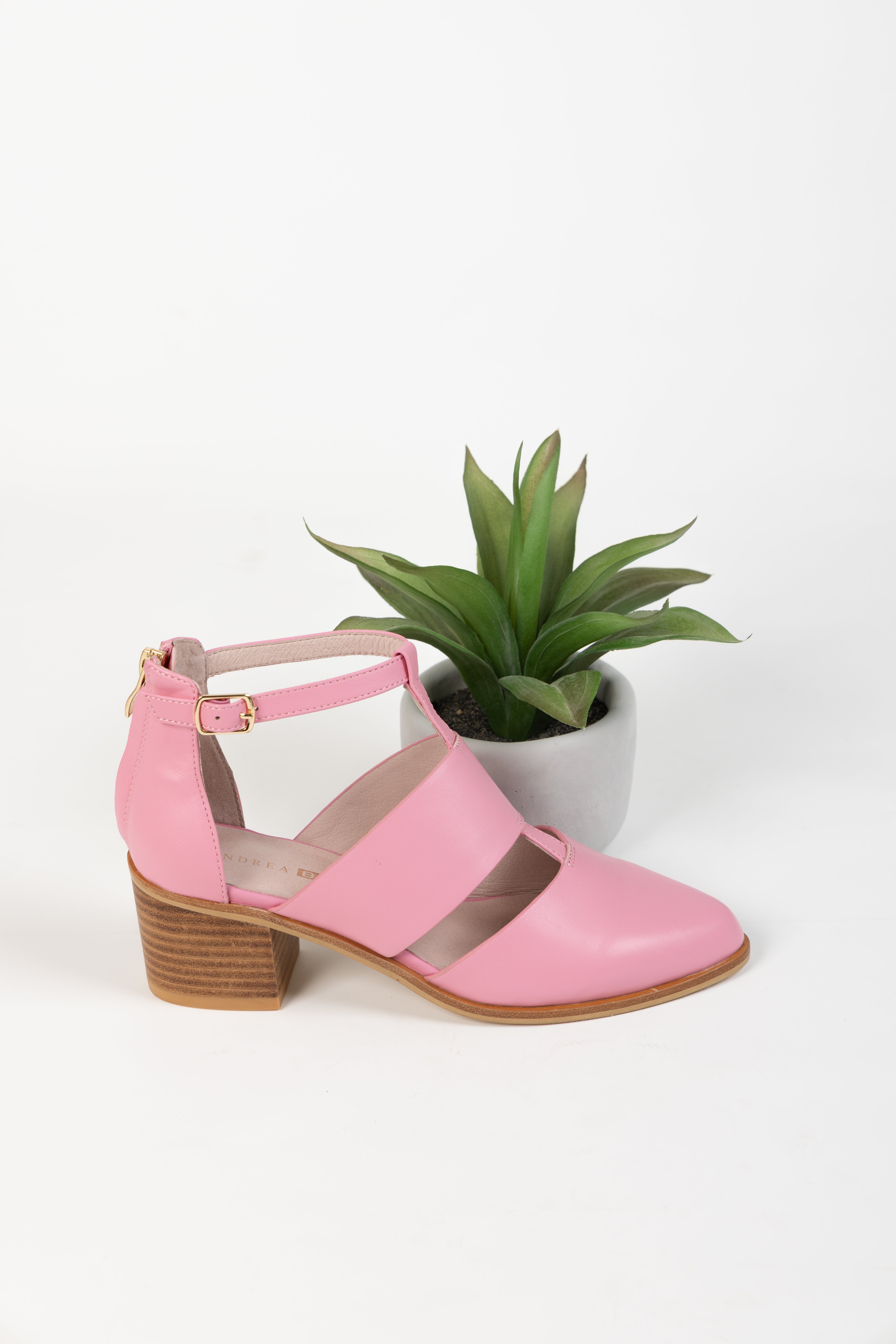 EMBER HEEL PINK LEATHER