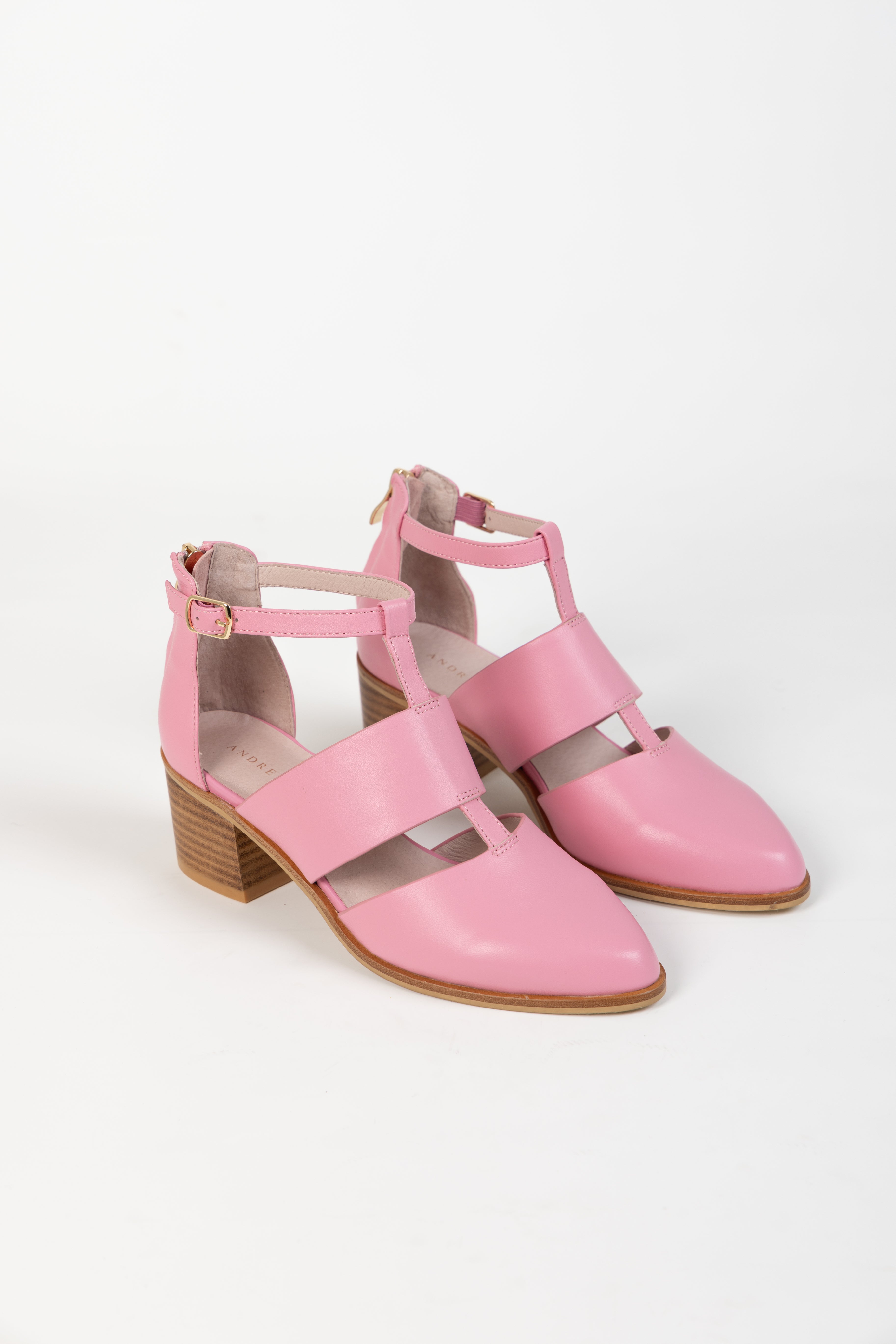 EMBER HEEL PINK LEATHER