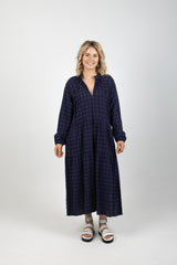 PARADISE DRESS NAVY CHECK