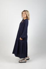 PARADISE DRESS NAVY CHECK