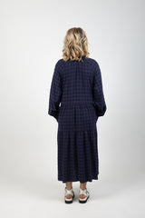 PARADISE DRESS NAVY CHECK