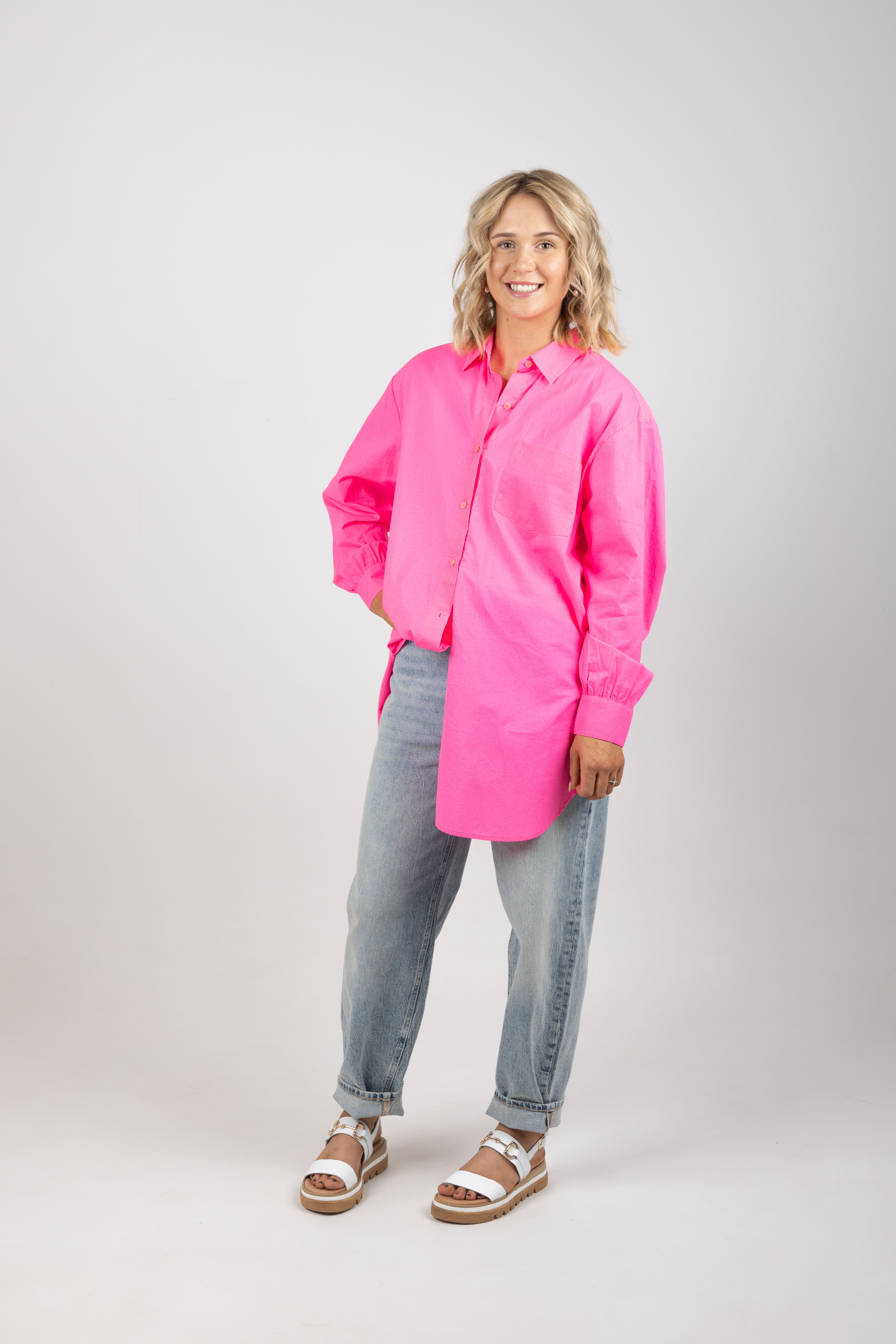 EXTRA OVERSIZED SHIRT FLUO PINK