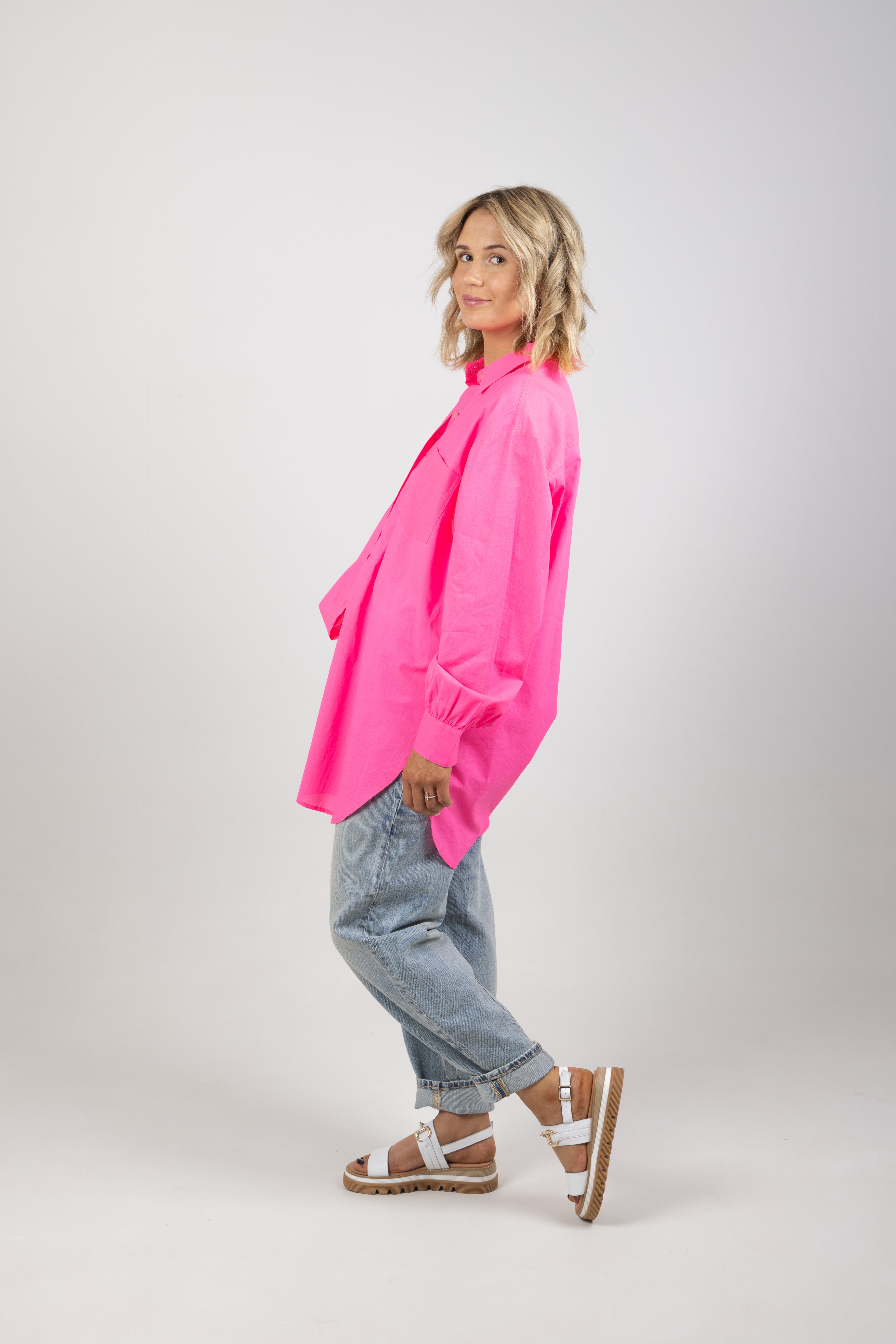 EXTRA OVERSIZED SHIRT FLUO PINK