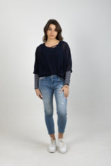 LUCY TOP BLUE NOIR