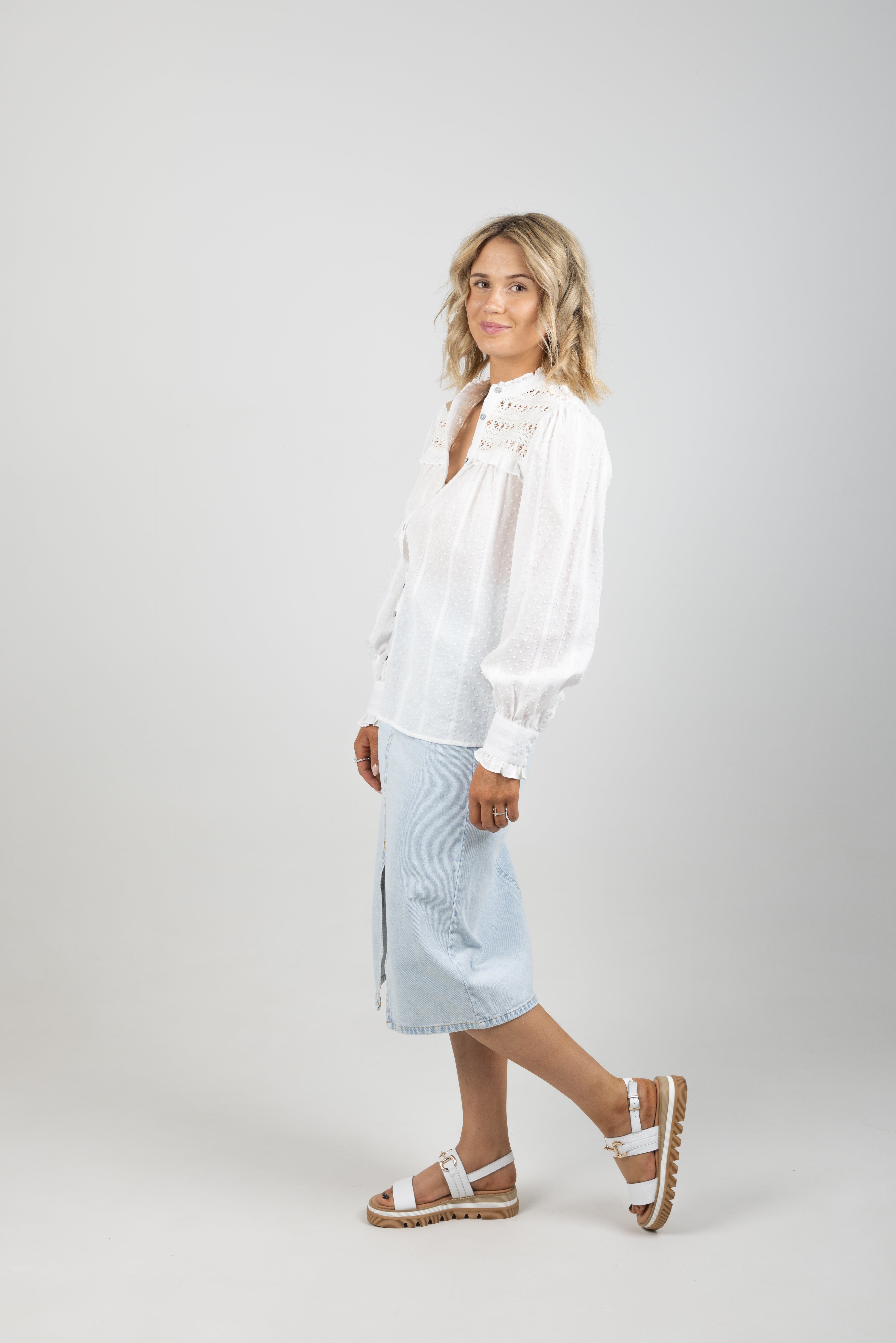 DOBBY BLOUSE OFF WHITE