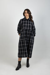 ALEAH DRESS BLACK PLAID