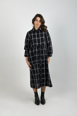 ALEAH DRESS BLACK PLAID