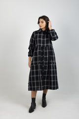 ALEAH DRESS BLACK PLAID