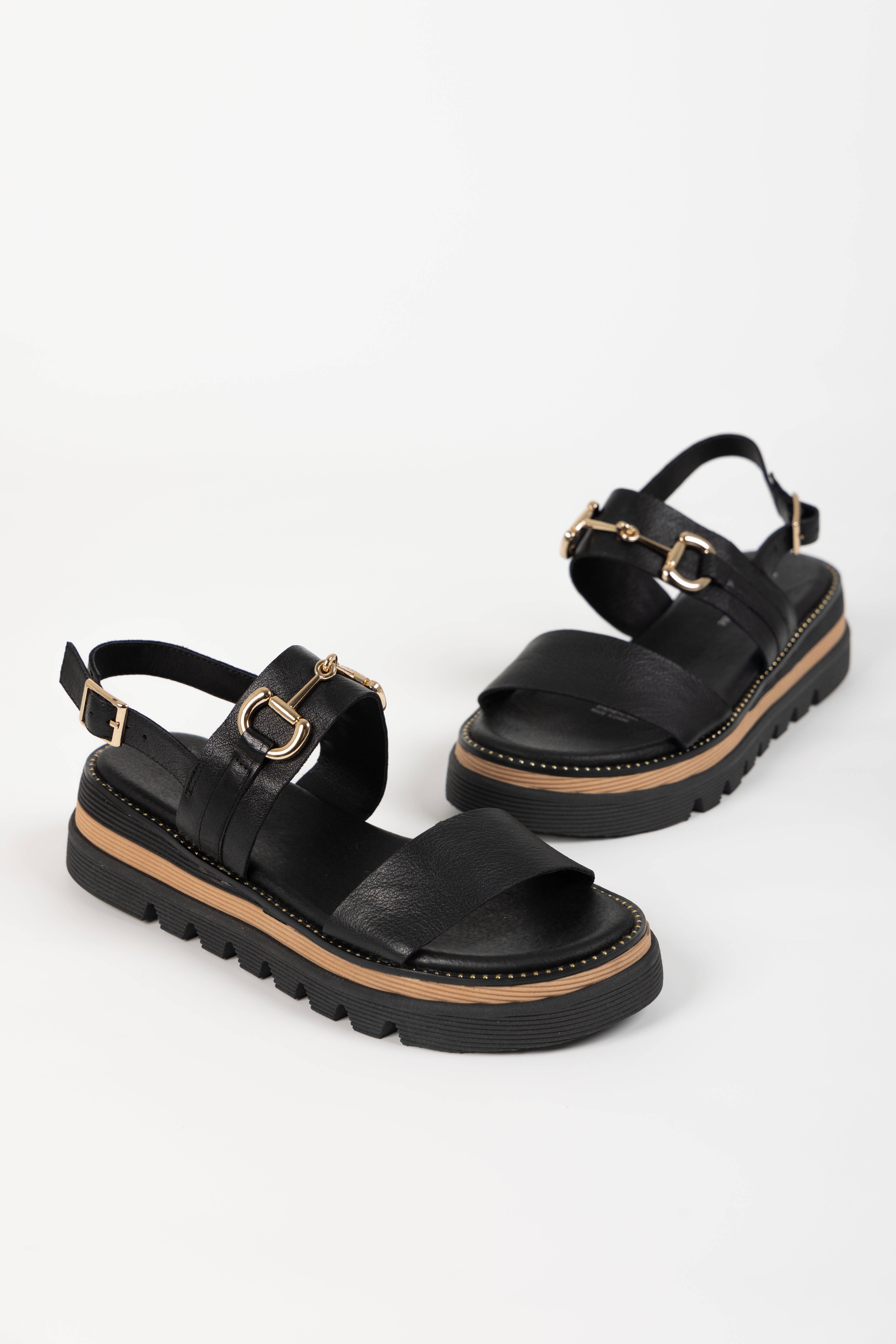 SABRI SANDALS BLACK LEATHER