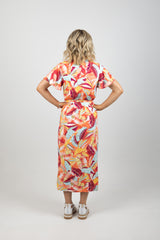 PAPAYA MAXI WRAP DRESS