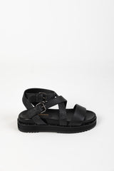 GLOBE SANDAL BLACK LEATHER