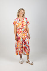 PAPAYA MAXI WRAP DRESS