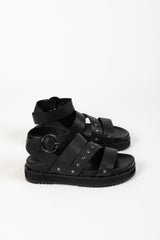 ISEE SANDAL BLACK TUMBLE LEATHER