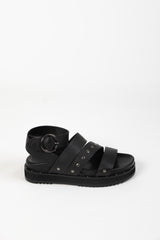 ISEE SANDAL BLACK TUMBLE LEATHER