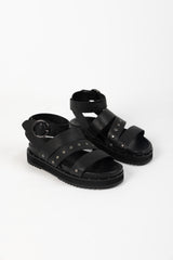 ISEE SANDAL BLACK TUMBLE LEATHER