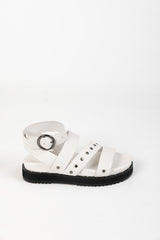 ISEE SANDAL WHITE TUMBLE LEATHER