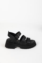 IVY SANDAL BLACK TUMBLE LEATHER