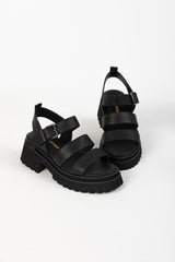 IVY SANDAL BLACK TUMBLE LEATHER