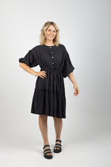 STAPLE TIE DRESS BLACK