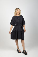 STAPLE TIE DRESS BLACK