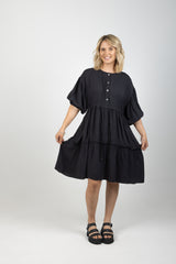 STAPLE TIE DRESS BLACK