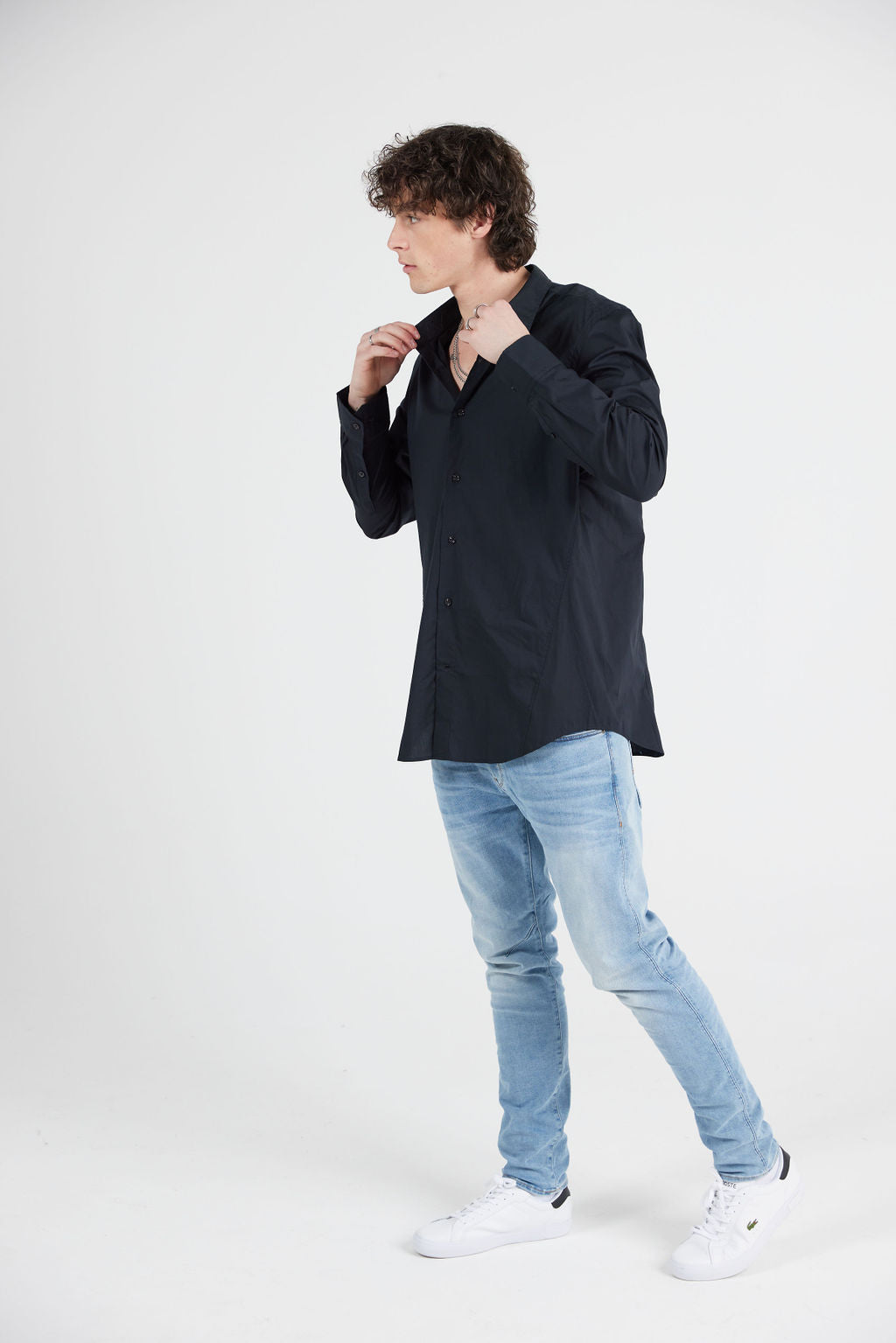 DRESSED SUPER SLIM SHIRT - BLACK