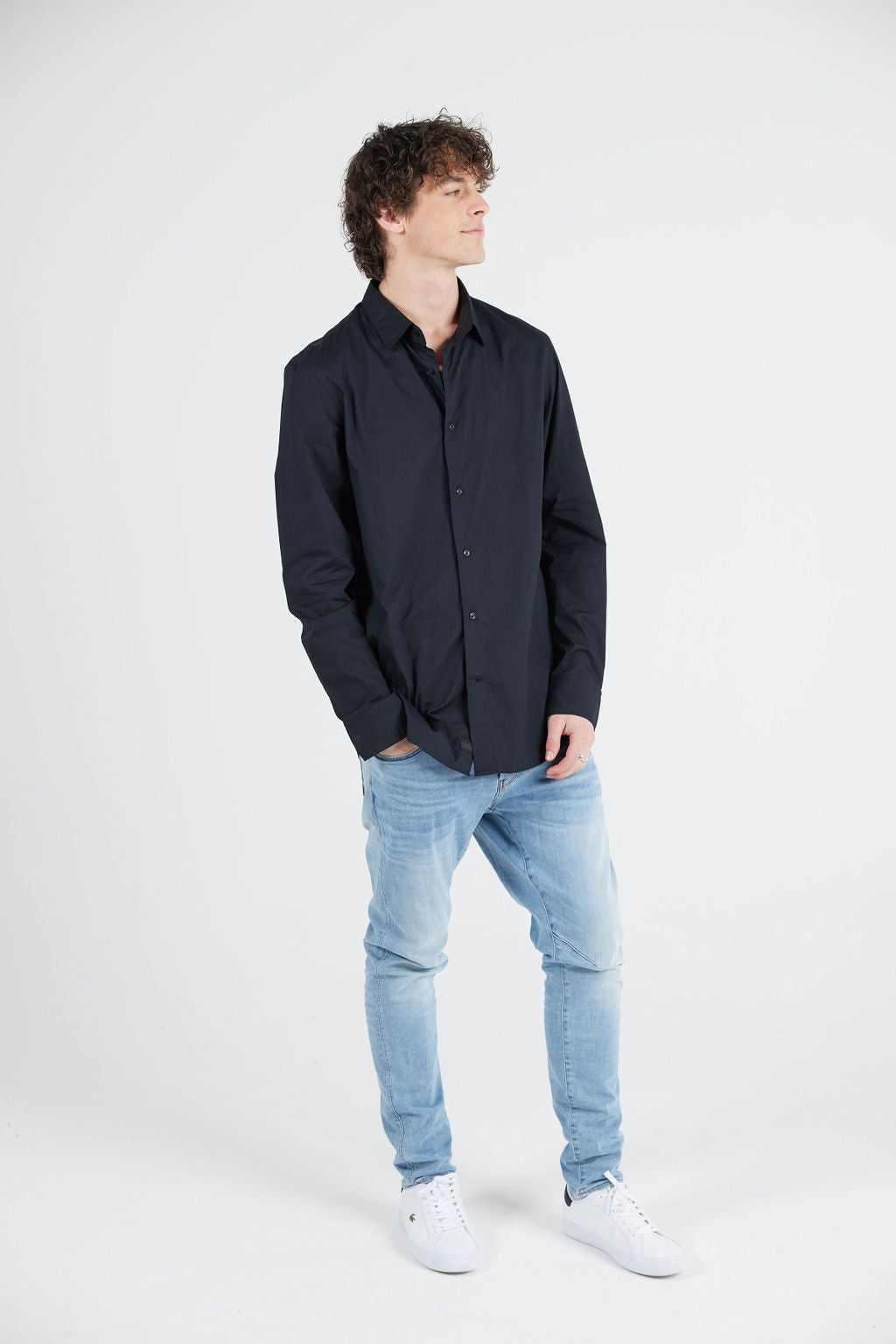 DRESSED SUPER SLIM SHIRT - BLACK