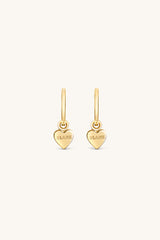 HEART HOOP EARRINGS 18KT GOLD