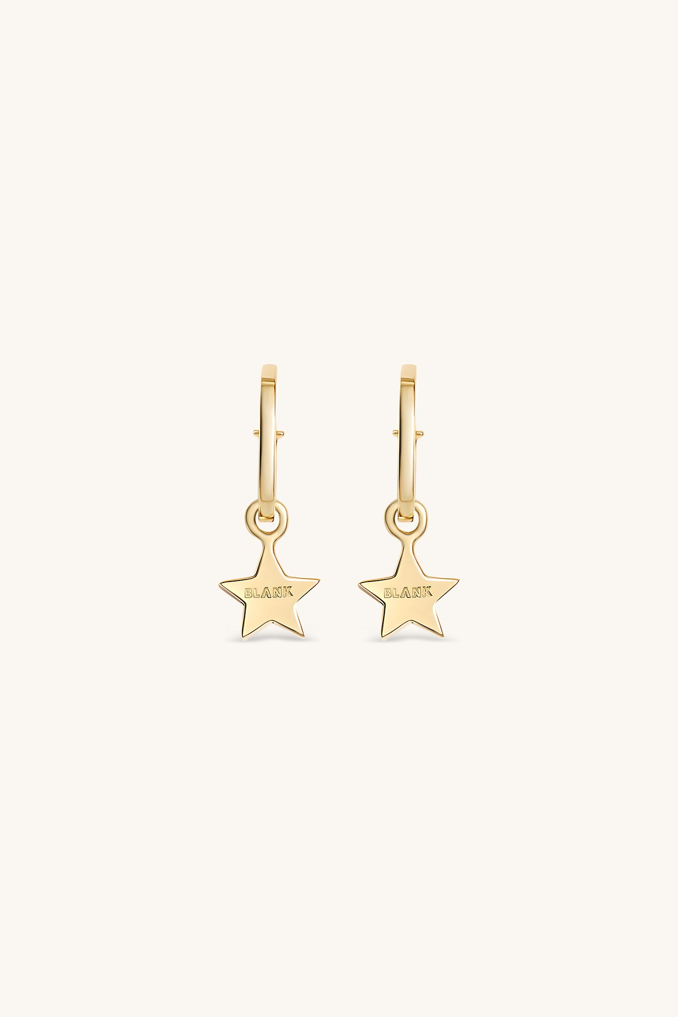 STAR HOOP EARRINGS 18KT GOLD