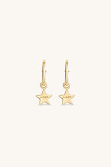 STAR HOOP EARRINGS 18KT GOLD