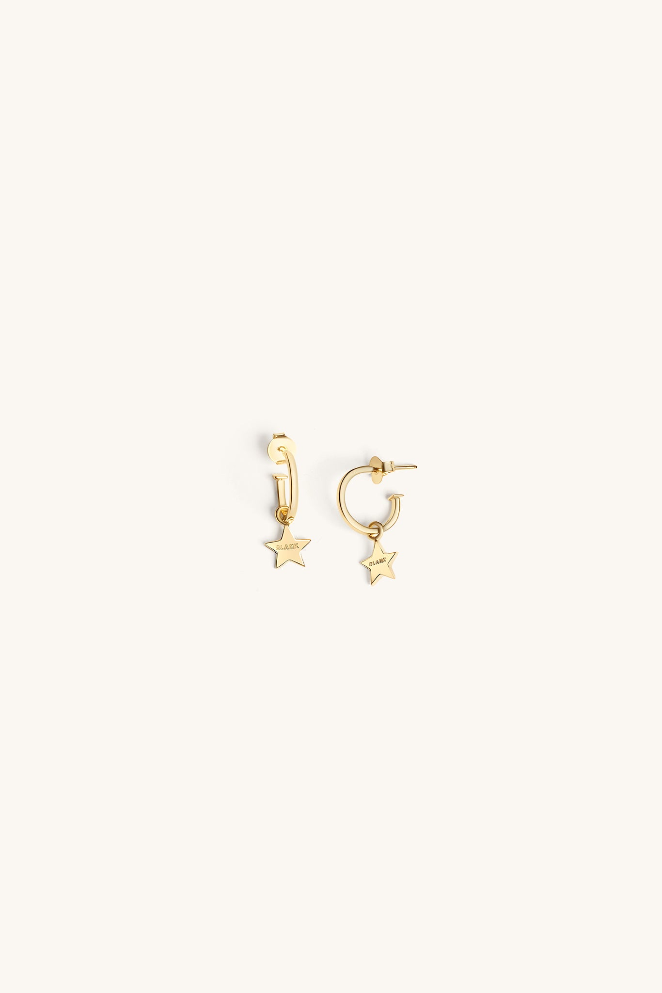 STAR HOOP EARRINGS 18KT GOLD