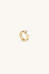 PRETTY PEARL RING 18KT GOLD