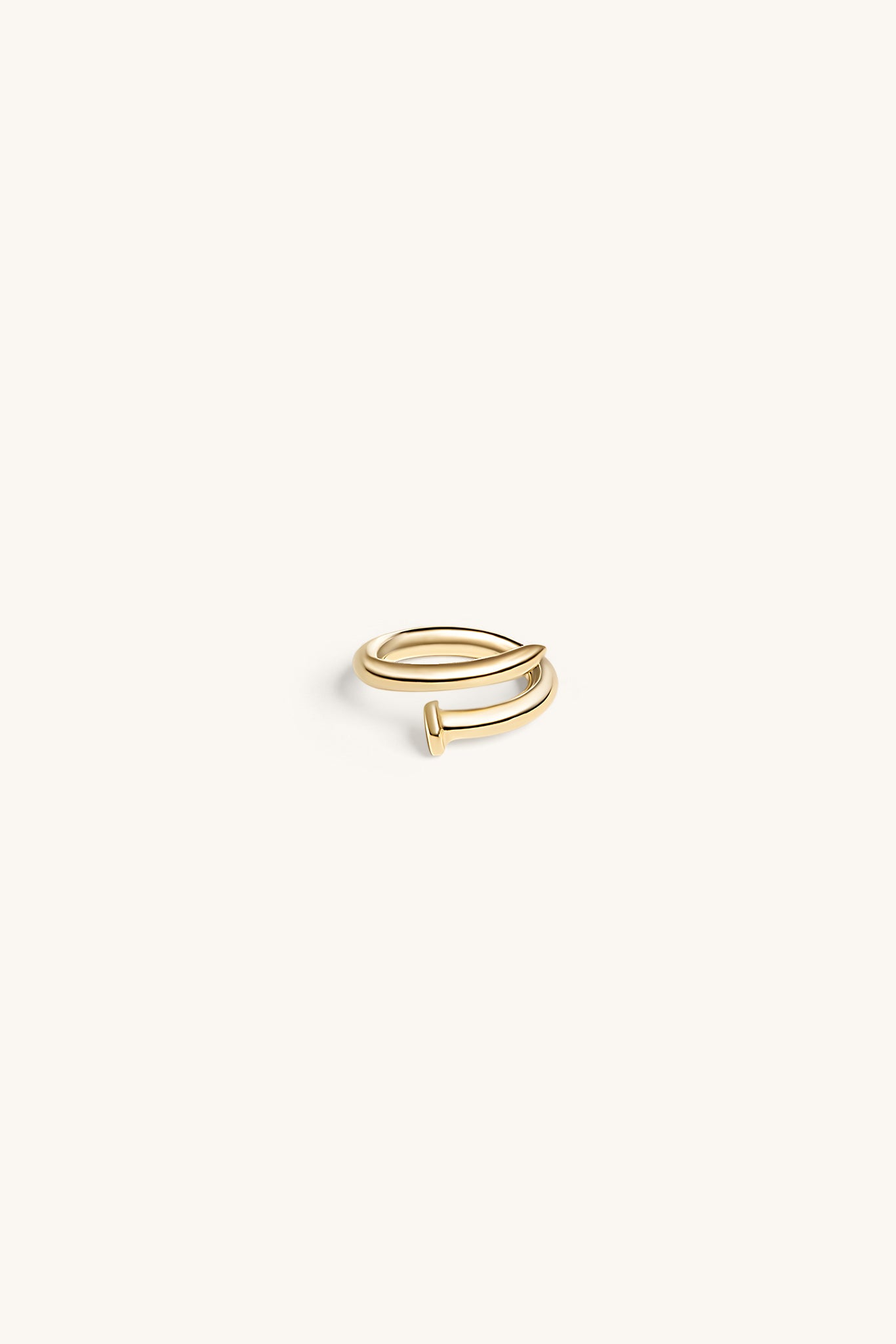 TWISTED NAIL RING 18KT GOLD