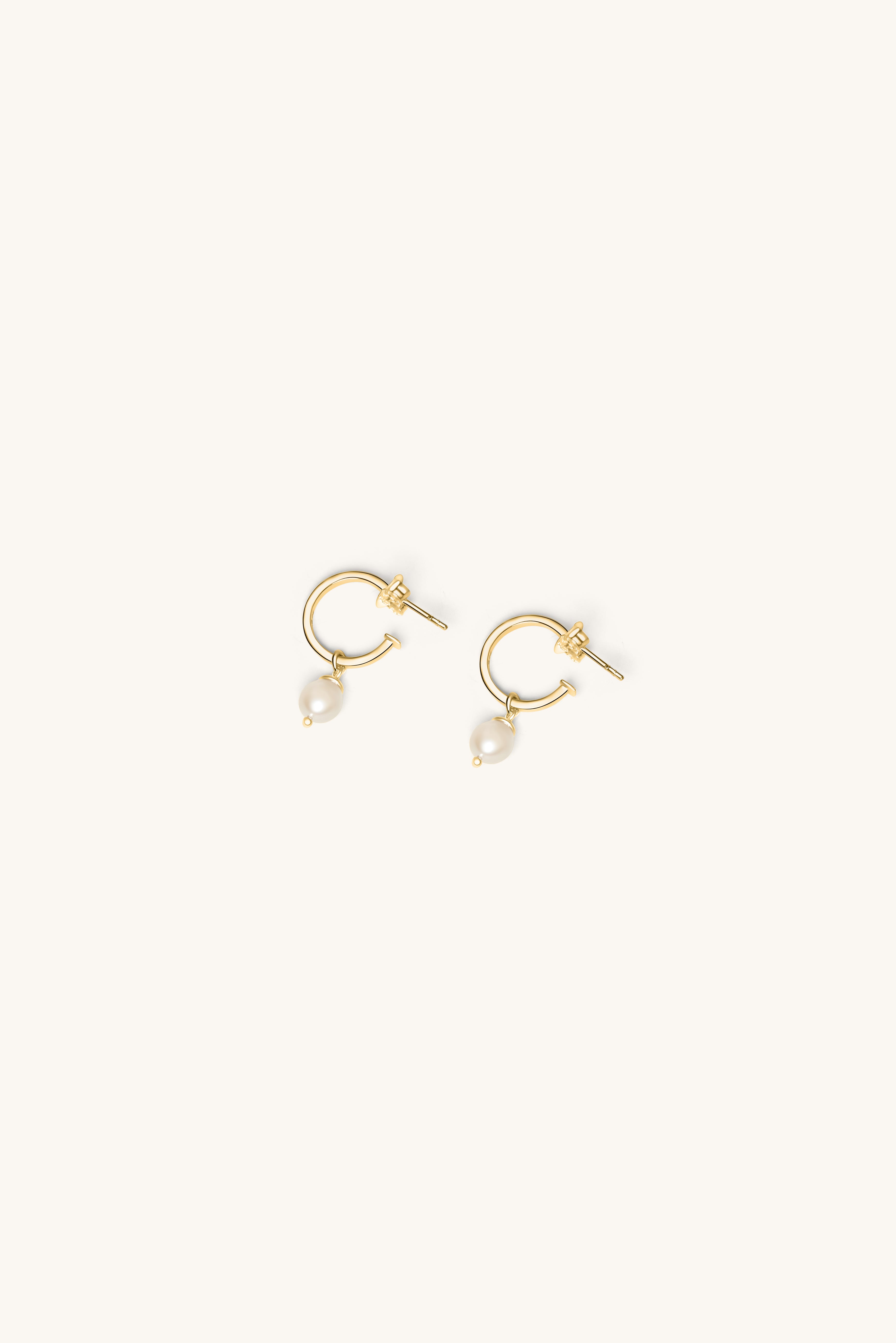 BABY PEARL HOOP EARRINGS 18KT GOLD